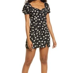 BP. NWT Tie Front Black White Daisy Floral Mini Dress Womens‎ Size XS Nordstrom